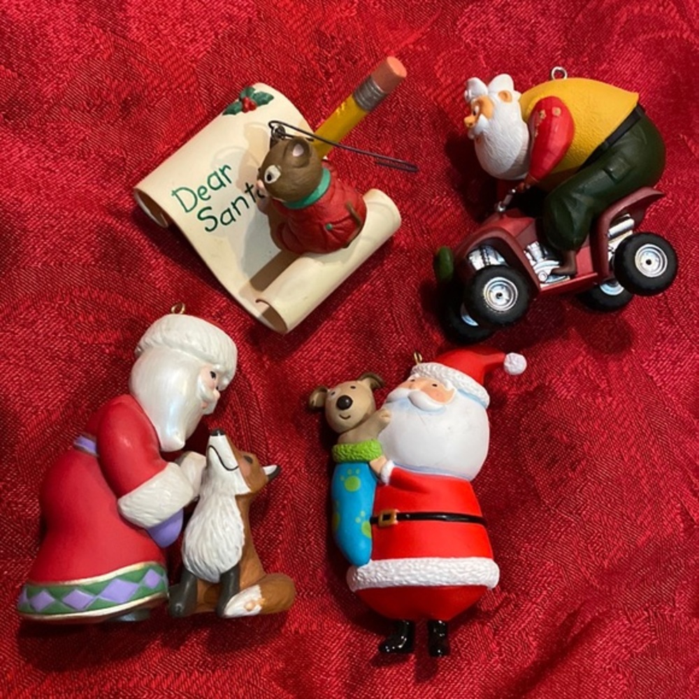 Lot of 4‎ Santa Hallmark Christmas tree ornaments